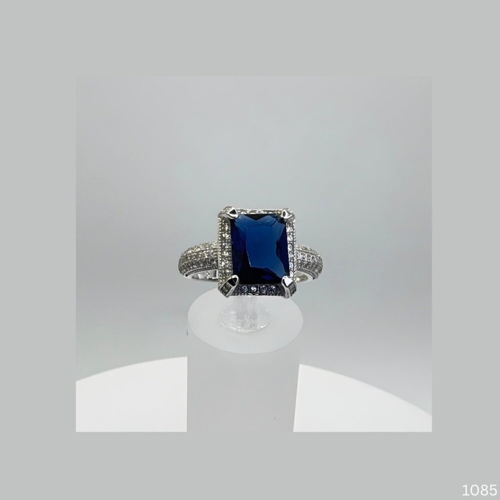 Handmade Jewelry Blue Sapphire 5ct Ring 925 Silver Size 8 Resizable